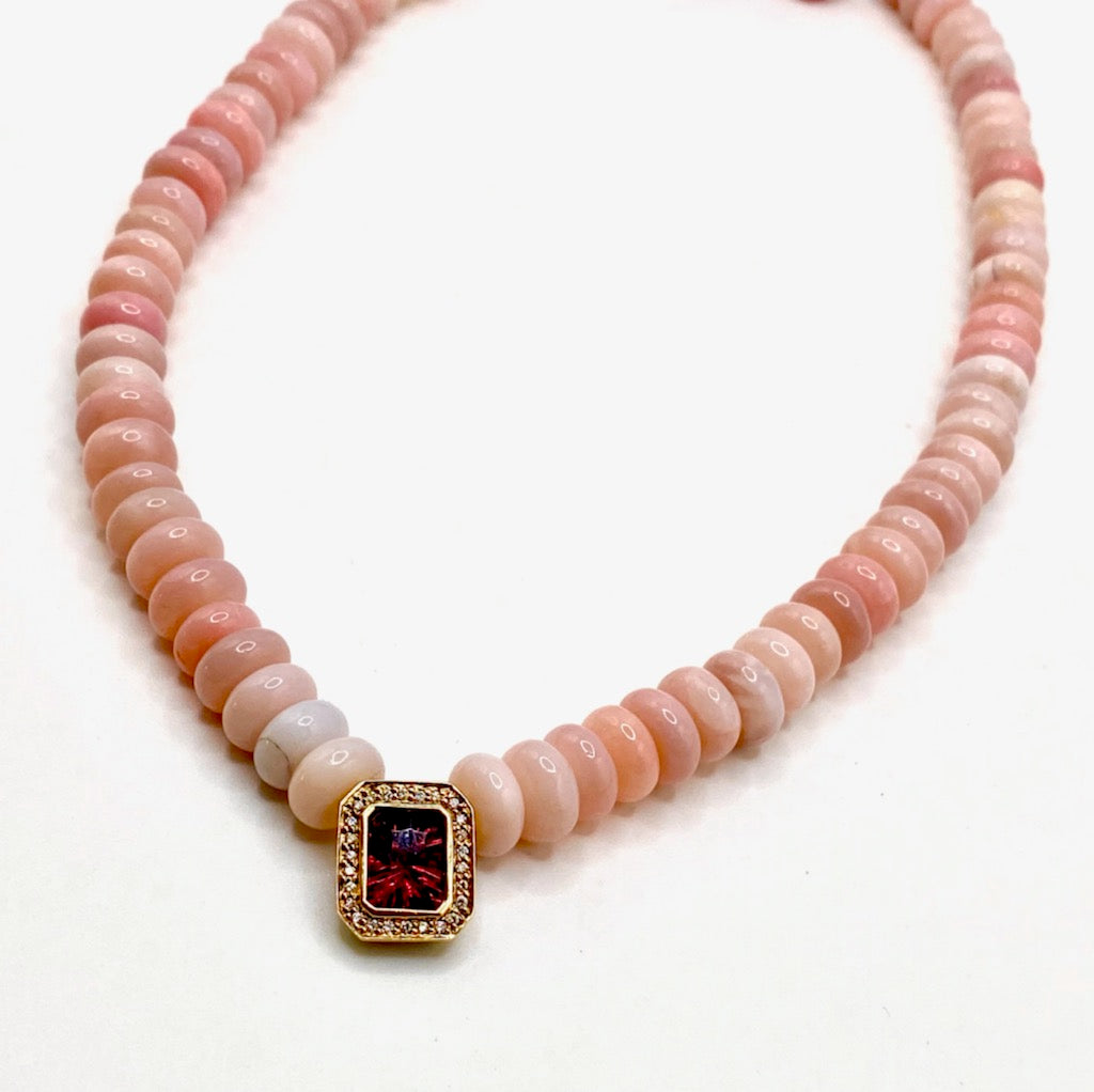 Diamond Garnet Pink Opal